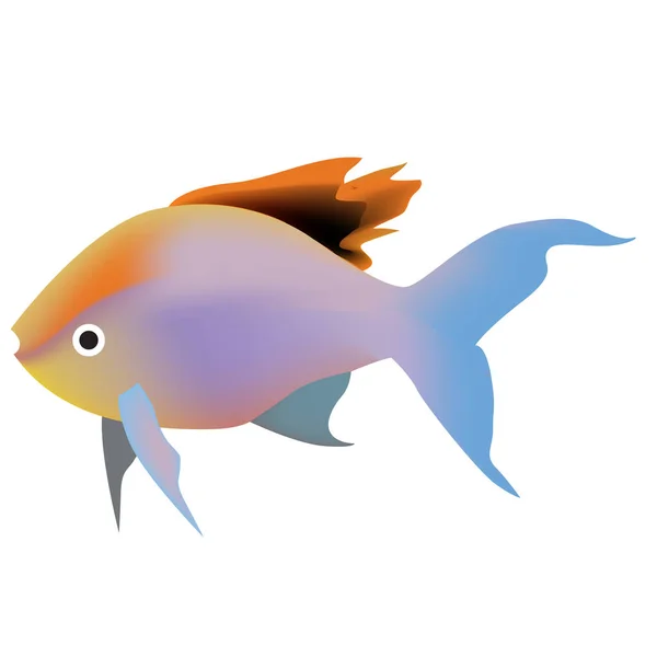 Tropical fish gradient color bright illustration — Stock Vector