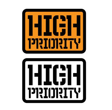 Beyaz yüksek öncelikli damgası
