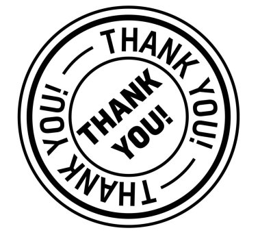 Beyaz teşekkür ederim damgası