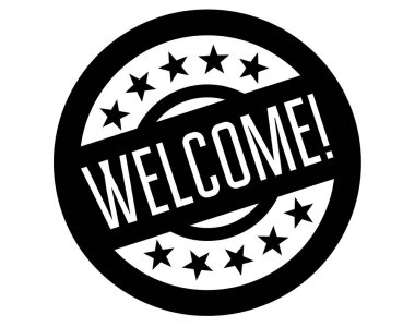 Beyaz hoş geldiniz damgası