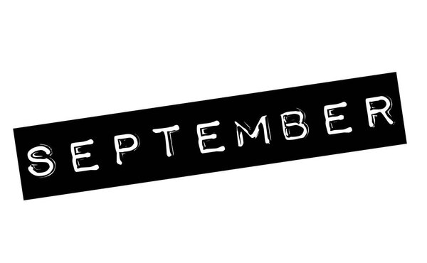 september stamp on white