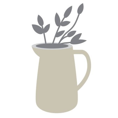 Vazo bitki düz illüstrasyon