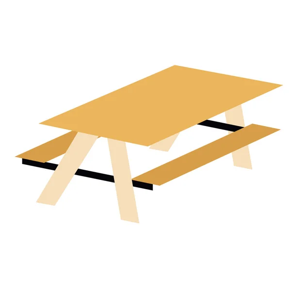 Banc de camping illustration plate — Image vectorielle