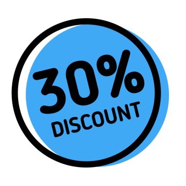 Beyaz yüzde 30 indirim damgası