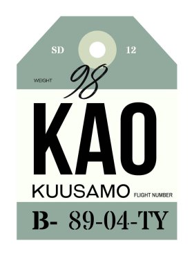 Kuusamo Havaalanı Bagaj etiketi