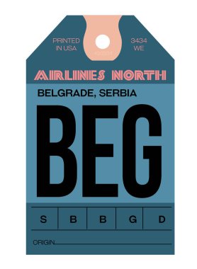 Belgrad Havaalanı Bagaj etiketi