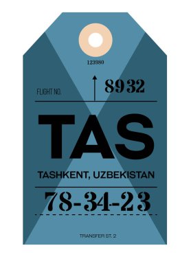 Taşkent Havaalanı Bagaj etiketi