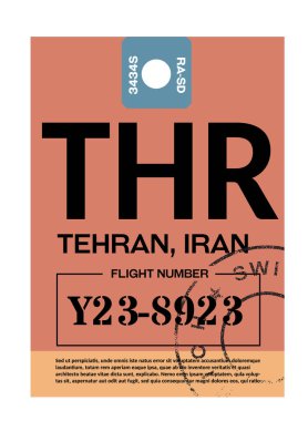 Tahran Havaalanı Bagaj etiketi