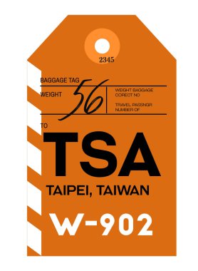 Taipei Havaalanı Bagaj etiketi