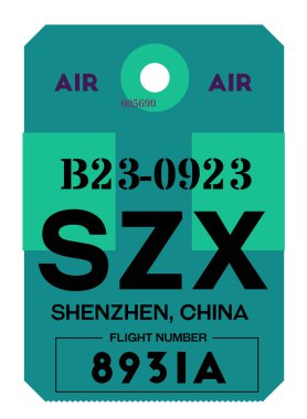 Shenzhen Havaalanı Bagaj etiketi