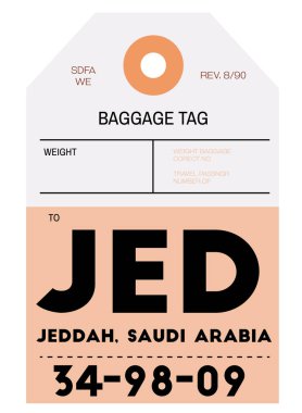 Cidde Havaalanı Bagaj etiketi