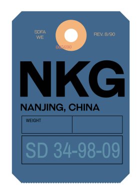 Nanjing Havaalanı Bagaj etiketi