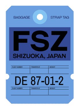 Shizuoka Havaalanı Bagaj etiketi
