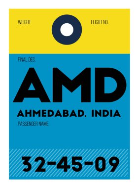 Ahmedabad Havaalanı Bagaj etiketi