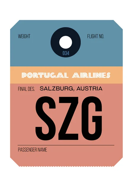 Salzburg Luchthaven bagagelabel — Stockvector