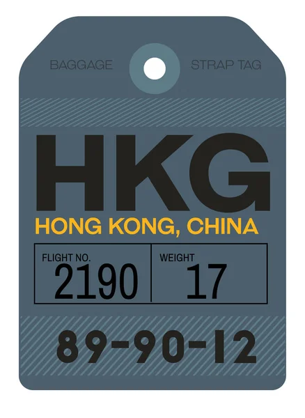 Hong kong flygplats bagage-tag — Stock vektor