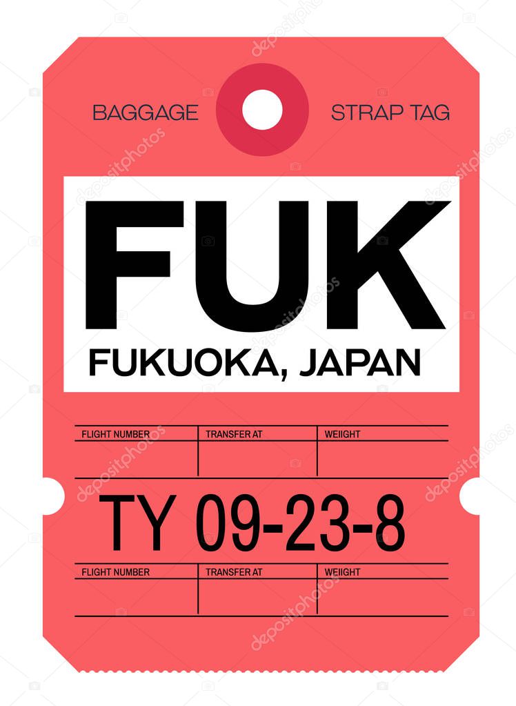 Fukuoka airport luggage tag