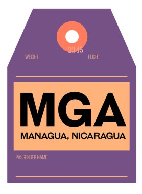 Managua Havaalanı Bagaj etiketi