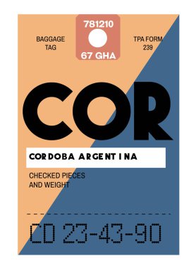 Cordoba Havaalanı Bagaj etiketi