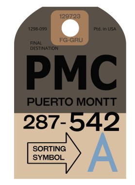 Puerto Montt Havaalanı Bagaj etiketi