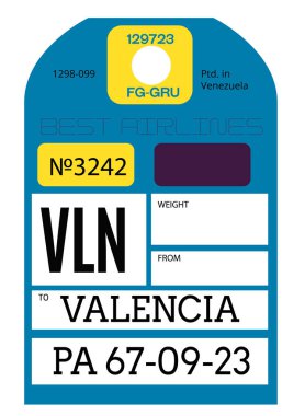 Valencia havaalanı Bagaj etiketi