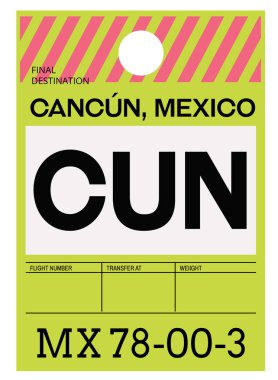 Cancun Havaalanı Bagaj etiketi
