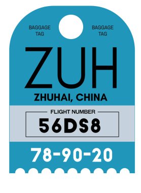 Zhuhai Havaalanı Bagaj etiketi