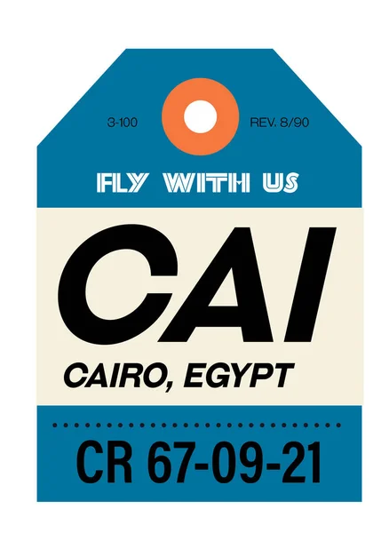 Cairo flygplats bagage-tag — Stock vektor