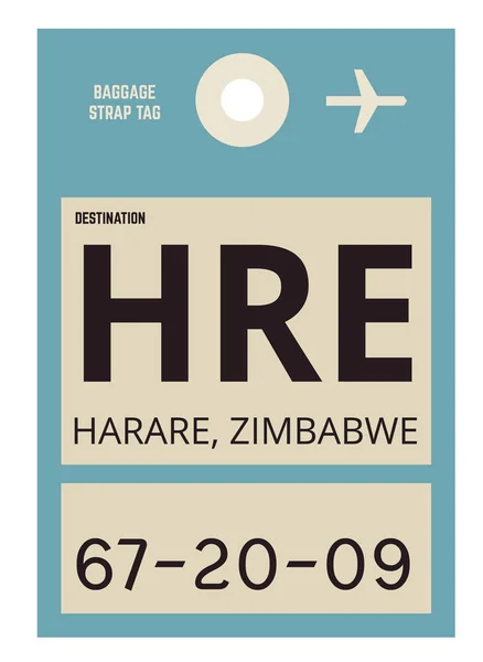 Harare luchthaven bagagelabel — Stockvector