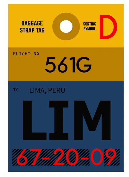 Lima vliegveld bagagelabel — Stockvector