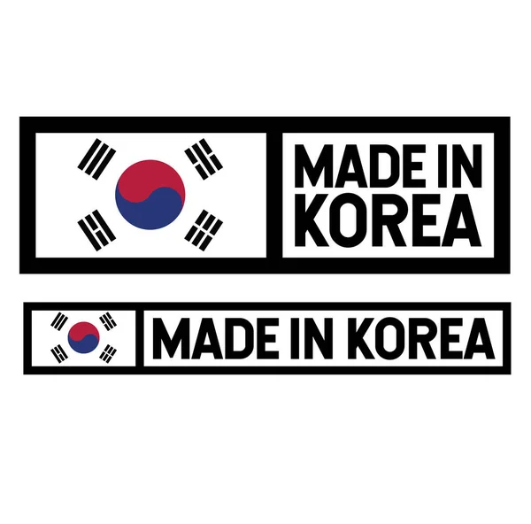Étiquette fabriquée en Corée sur blanc — Image vectorielle