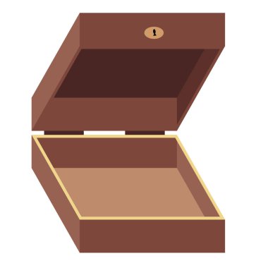 Mücevher kutusu düz illüstrasyon açıldı