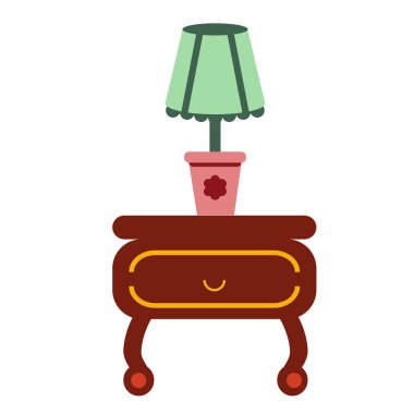 Komodin düz illüstrasyon