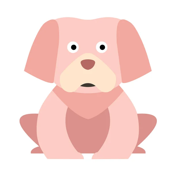 Malý tlustý pes plochý obrázek — Stockový vektor