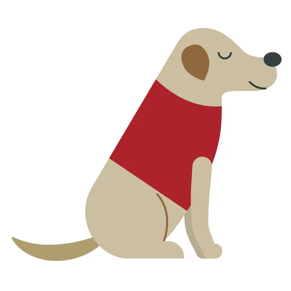 Oblečený pes plochý obrázek — Stockový vektor