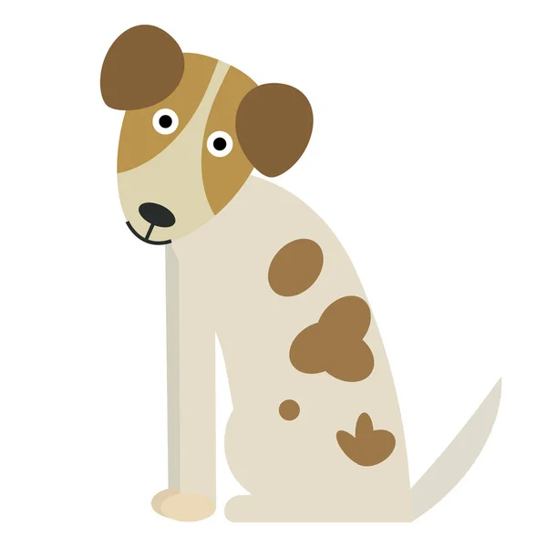Gefleckter brauner Hund Wohnung Illustration — Stockvektor