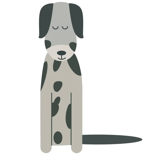 Strakatý pes plochý obrázek — Stockový vektor