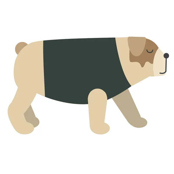 Ντυμένο σκυλί επίπεδη απεικόνιση — Διανυσματικό Αρχείο