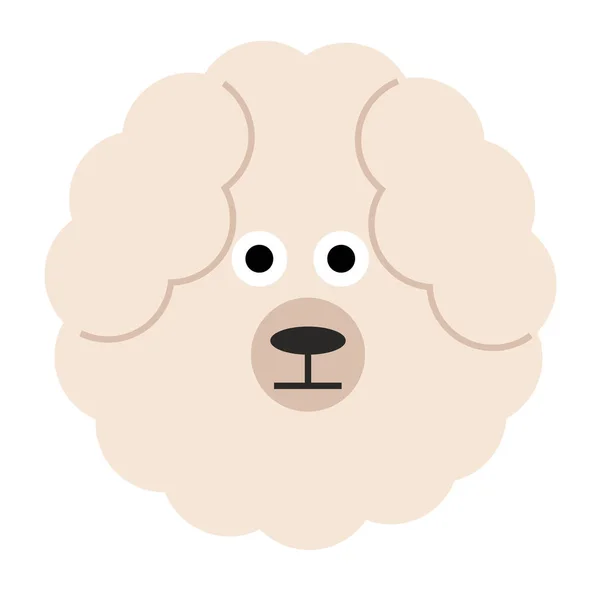 Pes s chlupatou tvář plochý obrázek — Stockový vektor