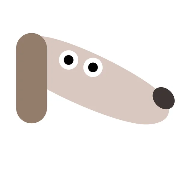 Pies s twarz płaska ilustracja — Wektor stockowy
