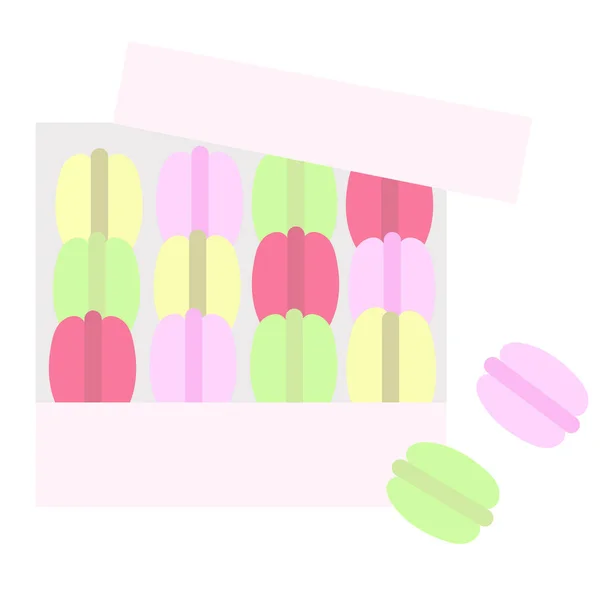 Macaron vlakke afbeelding — Stockvector