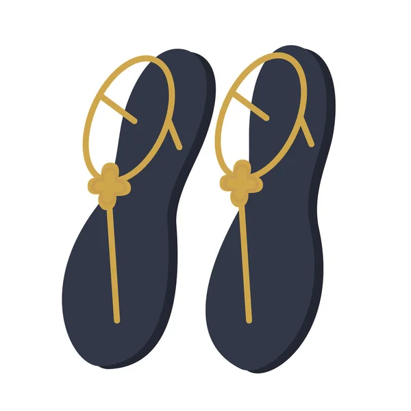 Frauen Sommer Sandalen flache Illustration — Stockvektor