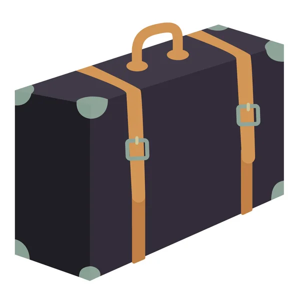 Чорна валіза плоска ілюстрація — стоковий вектор