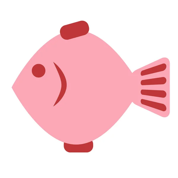 Rosa Fisch flache Abbildung — Stockvektor