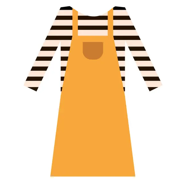 Vlakke afbeelding van schort jurk — Stockvector