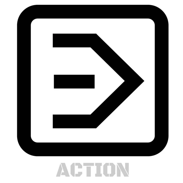 Ícone de conceito de ação no branco — Vetor de Stock