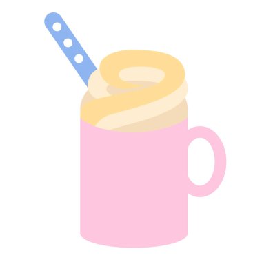 Fincan kakao düz illüstrasyon