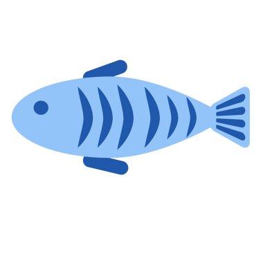 Mavi balık düz illüstrasyon