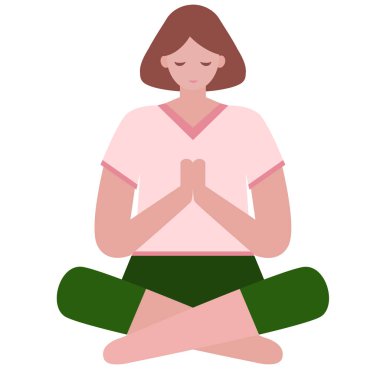 Kadın düz illüstrasyon meditasyon
