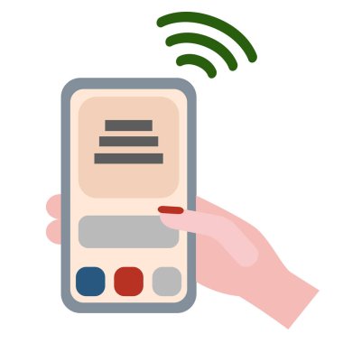 Cep telefonu düz illüstrasyon bağlanma